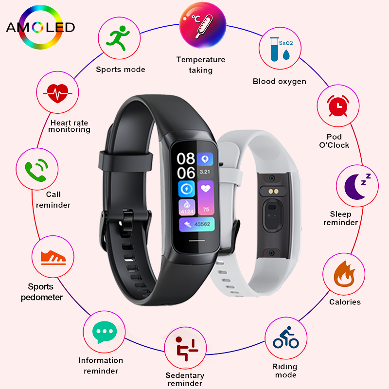 LIGE 1.1 Inch Amoled Heart Rat - Android Smartwatch Accessories recension och pris